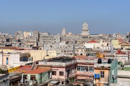 CUBA, HAVANA - AUGUST 02 : Aerial view of the city of Havana on August 02, 2017 in Havana, Cuba. (Photo by Frédéric Soltan/Corbis via Getty Images)