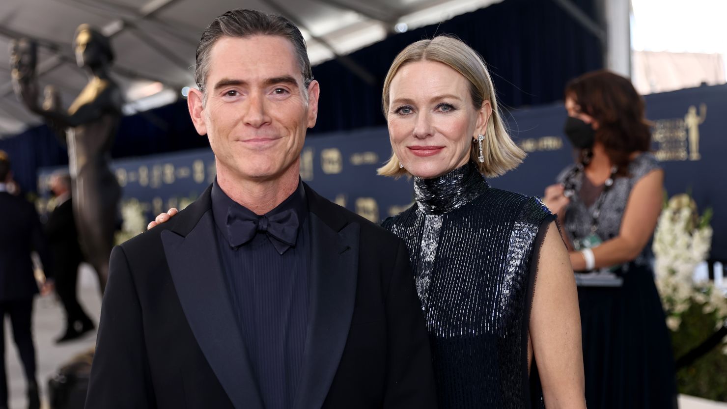 Billy Crudup and Naomi Watts attend the 2022 Screen Actors Guild Awards in Santa Monica, California. 