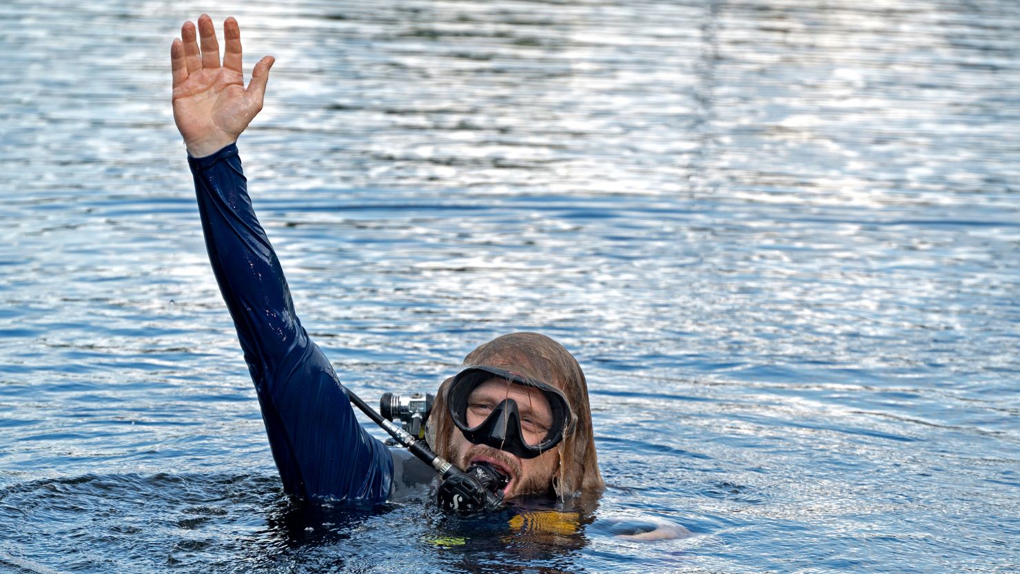  Dr. Joseph Dituri surfaces on June 9 after living for 100 days underwater.