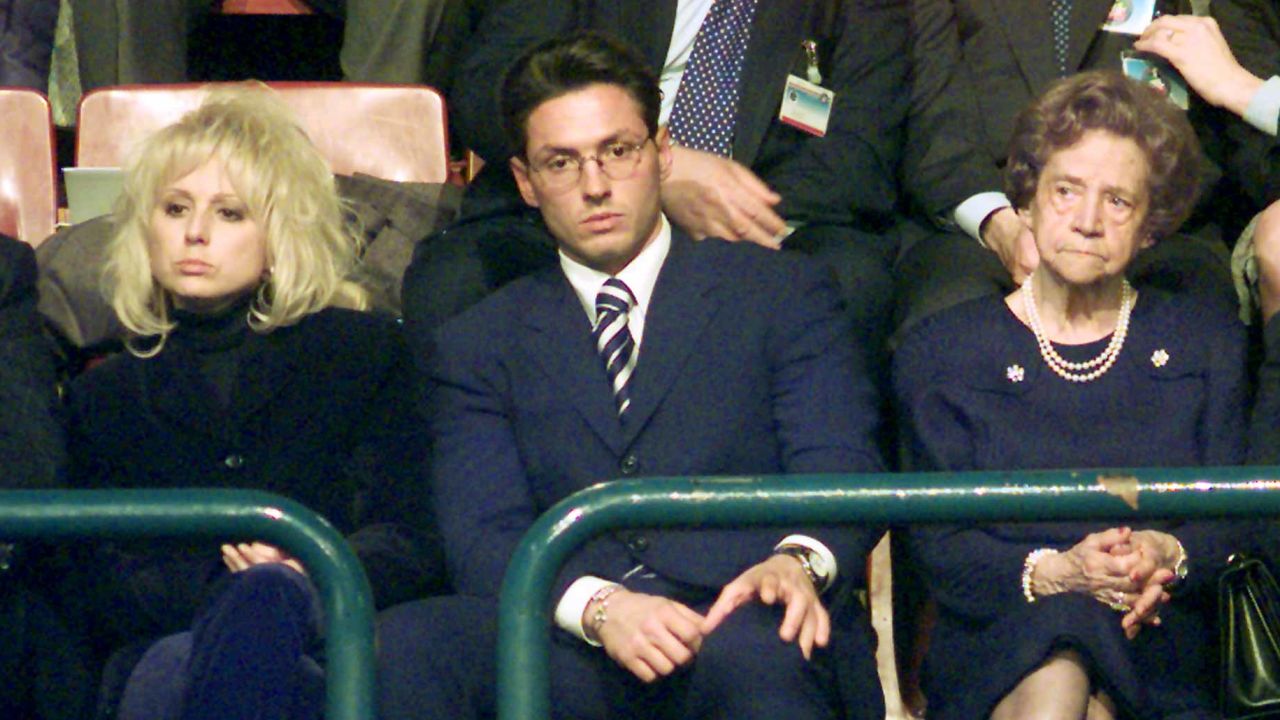 Marina Berlusconi, left, Pier Silvio Berlusconi, center, and Mrs. Rosa, Silvio Berlusconi‍‍`s mother, photograhed in 1998