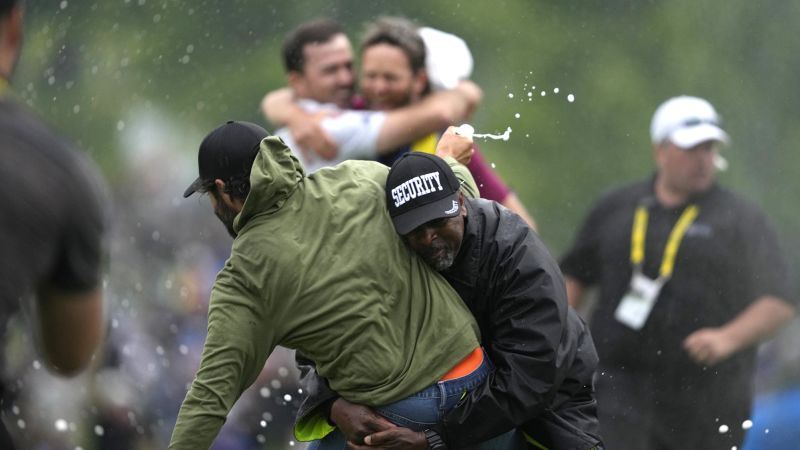 Adam Hadwin mistakenly leveled by security when celebrating Nick Taylor’s fairytale Canadian Open win
