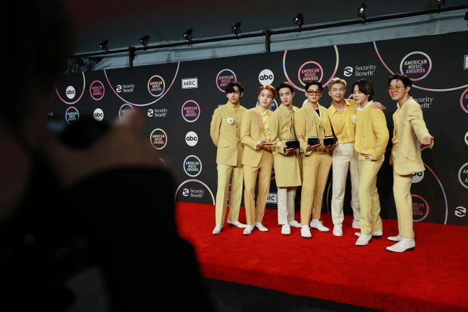 BTS won all three awards they were nominated for at the 2021 American Music Awards held in Los Angeles. They also became the first Asian act in history to win Artist of the Year.