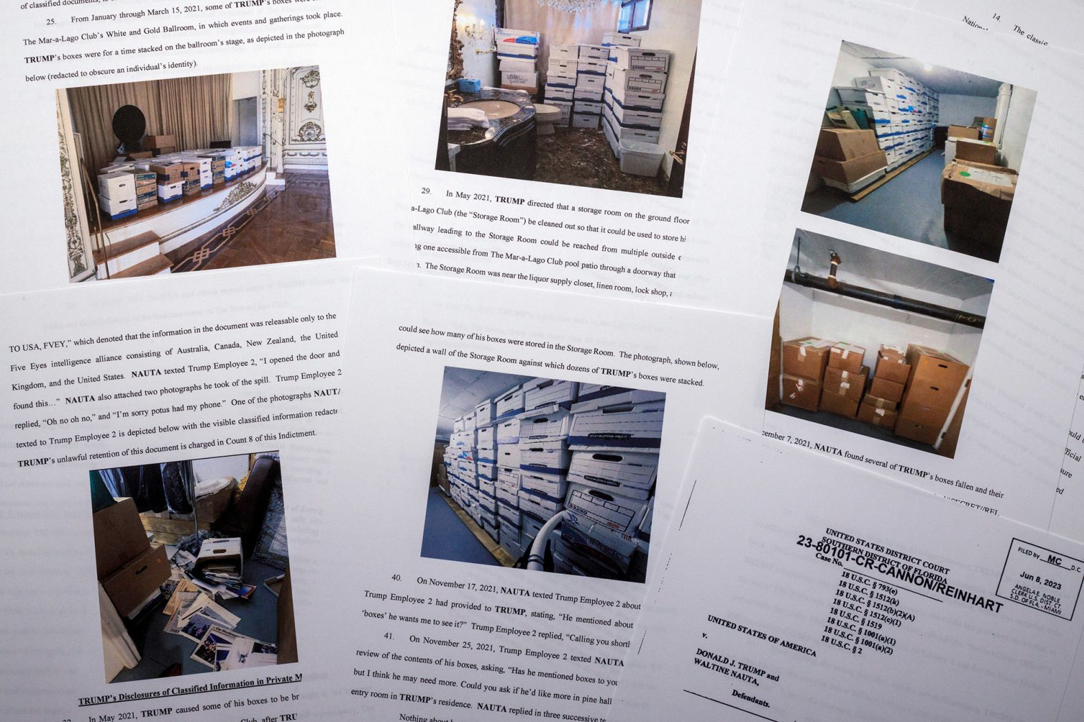 The federal indictment against Trump included <a href="index.php?page=&url=https%3A%2F%2Fwww.cnn.com%2Fpolitics%2Flive-news%2Ftrump-indictment-classified-documents-06-09-23%2Fh_2c8f8c7788241d21ed0f15d480597ed1" target="_blank">photos of where he allegedly stored classified documents</a> at his Mar-a-Lago estate.