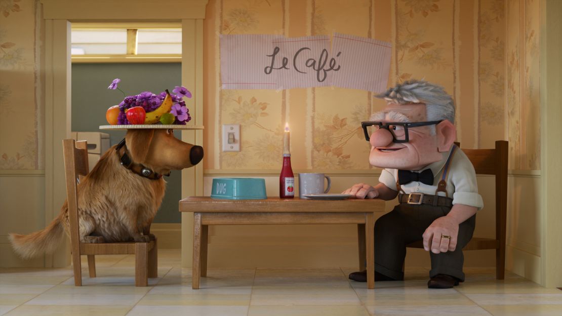 (From left) Dug (voiced by Bob Peterson) and Carl (voiced by Ed Asner) in 'Carl's Date.' 