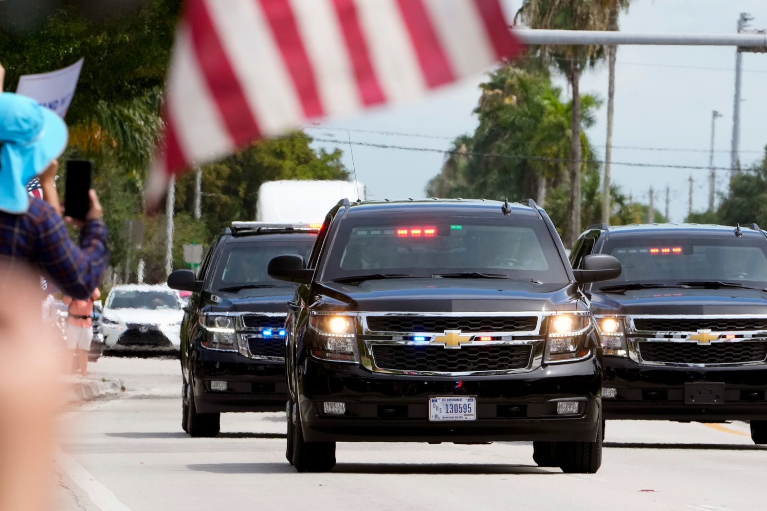 Trump's motorcade arrives at his resort in Doral on June 12.
