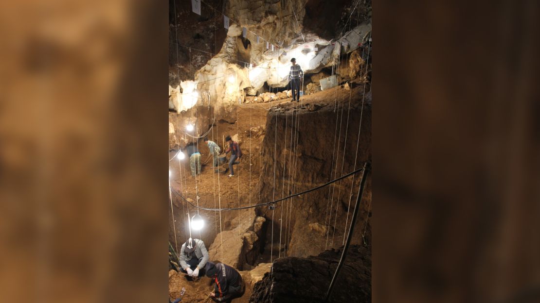 The cave was occupied by early humans for about 50,000 years, archaeologists believe.