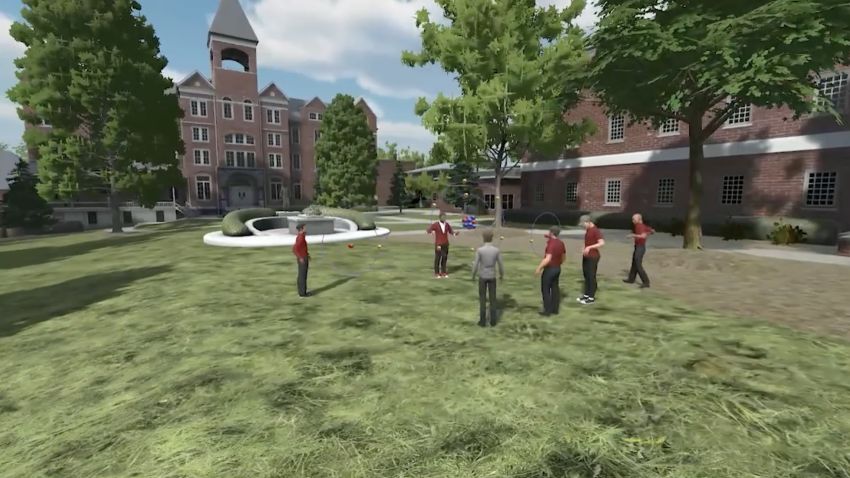 Students practice chemistry on Morehouse College "metaversity" digital twin campus.