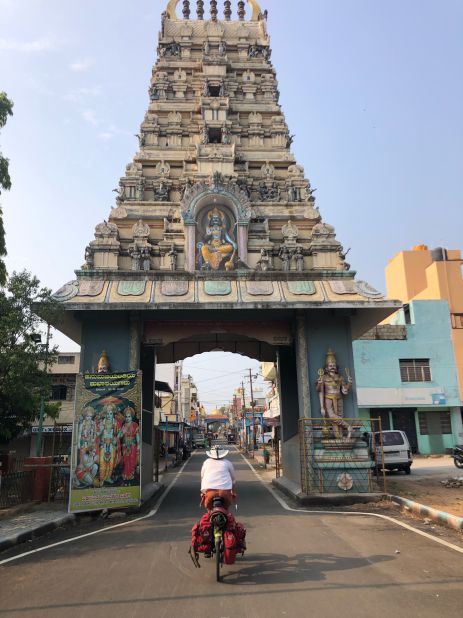 <strong>Epic ride: </strong>Cycling through the gates of the city of Mysuru in India's southwestern Karnataka state in April 2022.