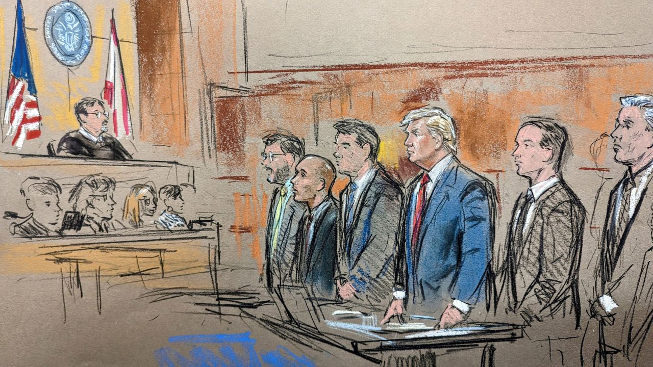 Former President Donald Trump as he appeared in Miami federal courthouse on Tuesday facing 37 federal charges involving the handling of classified documents.