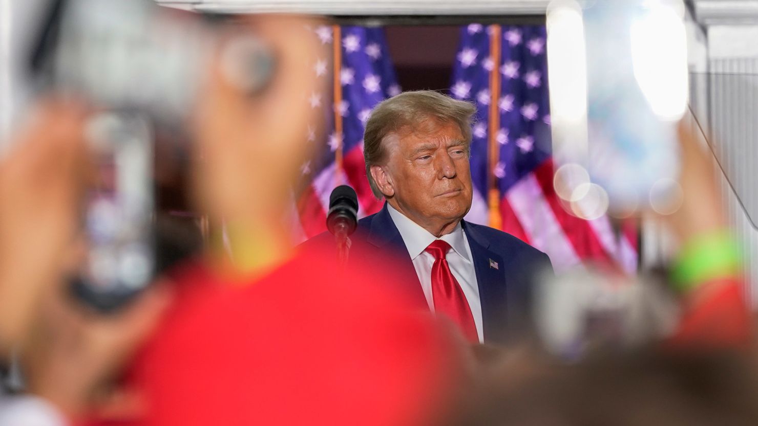 Former President Donald Trump speaks to supporters at Trump National Golf Club Bedminster on Tuesday, June 13, in Bedminster, NJ. 