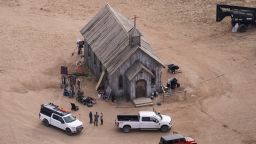 FILE - This aerial photo shows the Bonanza Creek Ranch in Santa Fe, N.M., on Oct. 23, 2021. Attorneys for Hannah Gutierrez-Reed, the weapons supervisor on the set of the Western film "Rust," filed a motion Thursday, May 18, 2023, to dismiss an involuntary manslaughter charge against her in the 2021 fatal shooting of a cinematographer. (AP Photo/Jae C. Hong, File)