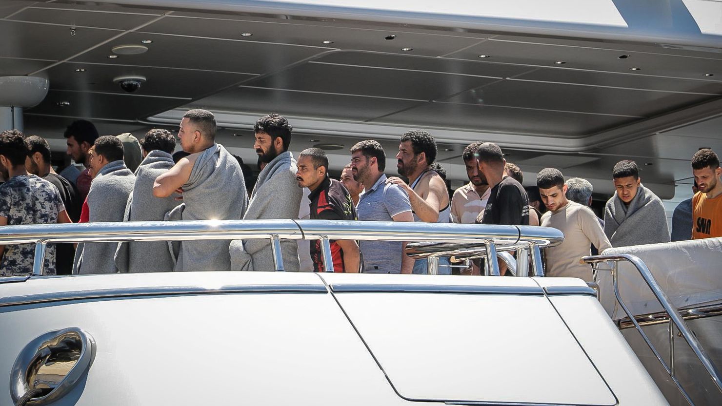 Migrants arrive at the port of Kalamata in Greece on June 14, 2023.