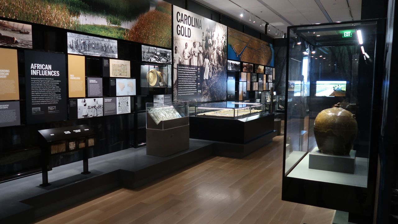 Exhibits celebrate African American cultural contributions and honors those forced into slavery.