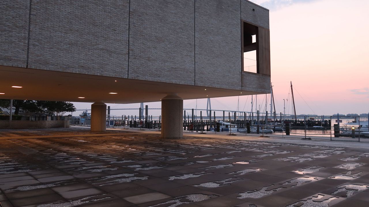 The museum sits at Gadsden's Wharf, where more than 40% of the nation's enslaved Africans arrived for sale.