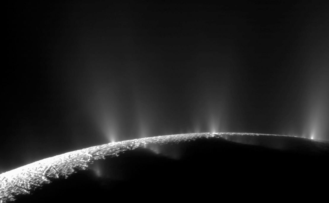 Dramatic plumes, both large and small, spray water ice out from many locations along the famed "tiger stripes" near the south pole of Saturn's moon Enceladus. The tiger stripes are fissures that spray icy particles, water vapor and organic compounds.