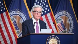 Federal Reserve Board Chairman Jerome Powell speaks during a news conference following the Federal Open Market Committee meeting, at the Federal Reserve in Washington, DC, on June 14, 2023. The US Federal Reserve voted Wednesday to pause its aggressive campaign of interest rate hikes despite "elevated" inflation, while indicating a sharp increase could be needed before the end of the year. 