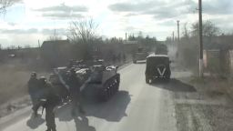 The Russian Ministry of Defense released video showing Russian forces rolling their armored vehicles up to the northeastern edge of Kyiv.
