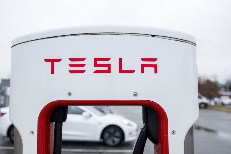 Tesla electric deals car charging stations