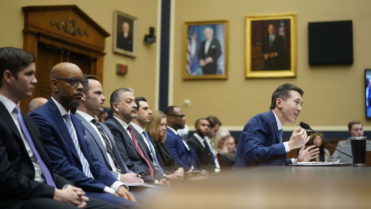 TikTok CEO Shou Zi Chew testifies at a House Energy and Commerce Committee hearing on Capitol Hill in Washington, DC on Thursday, March 23, 2023. 