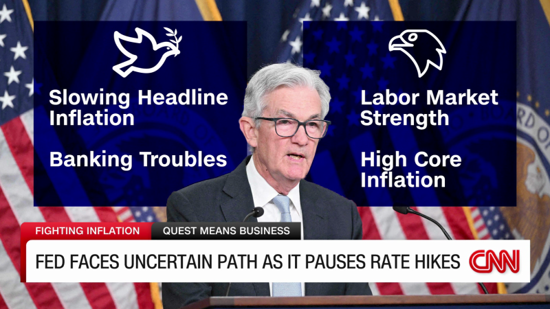 Fed pauses rate rises after 10 straight hikes | CNN Business