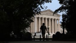 WASHINGTON, DC - JUNE 05: A pedestrian is seen close to the U.S. Supreme Court on June 5, 2023 in Washington, DC. The Supreme Court is expected to issue outstanding rulings throughout the month of June. 