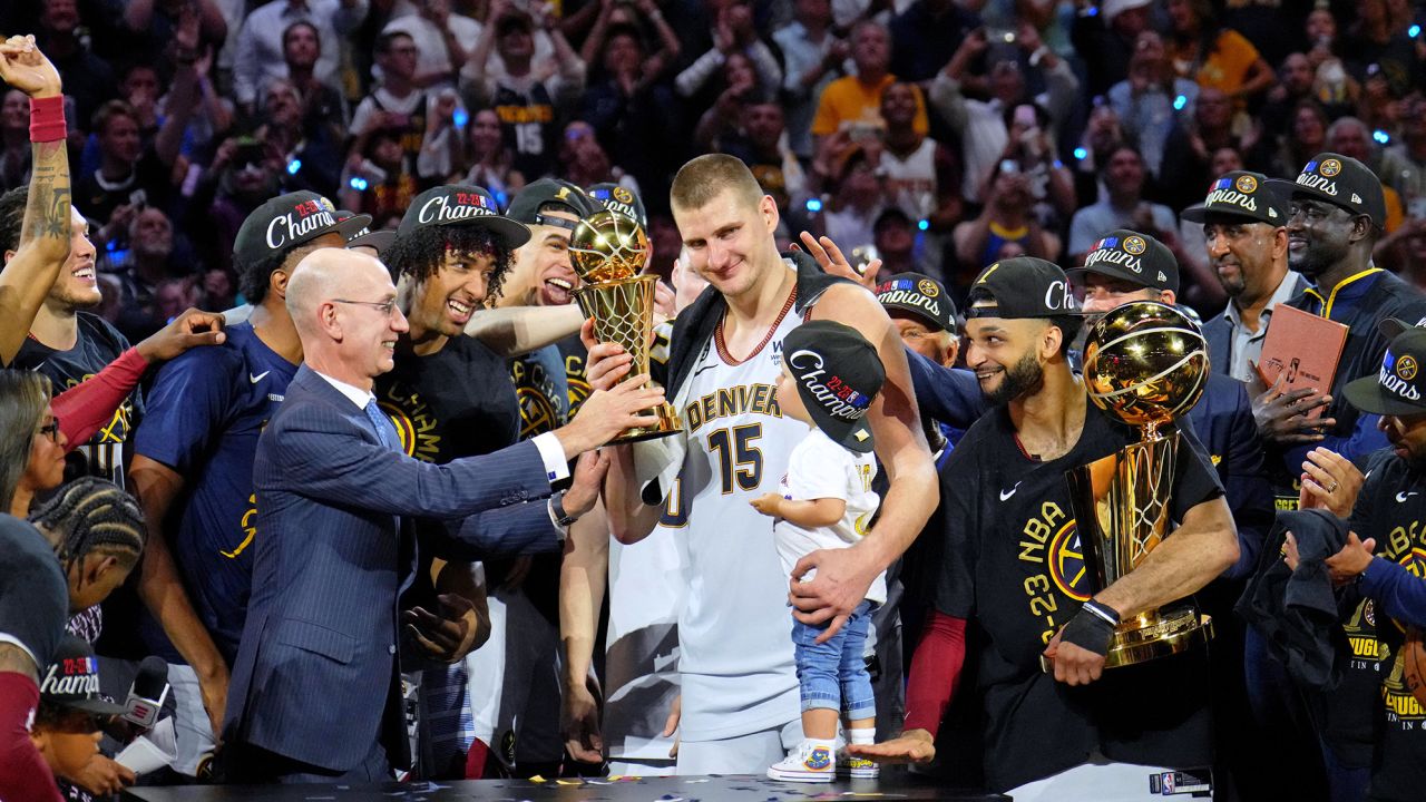 Denver Nuggets' Nikola Jokic locates 'lost' NBA Finals MVP trophy in time  for NBA championship parade 