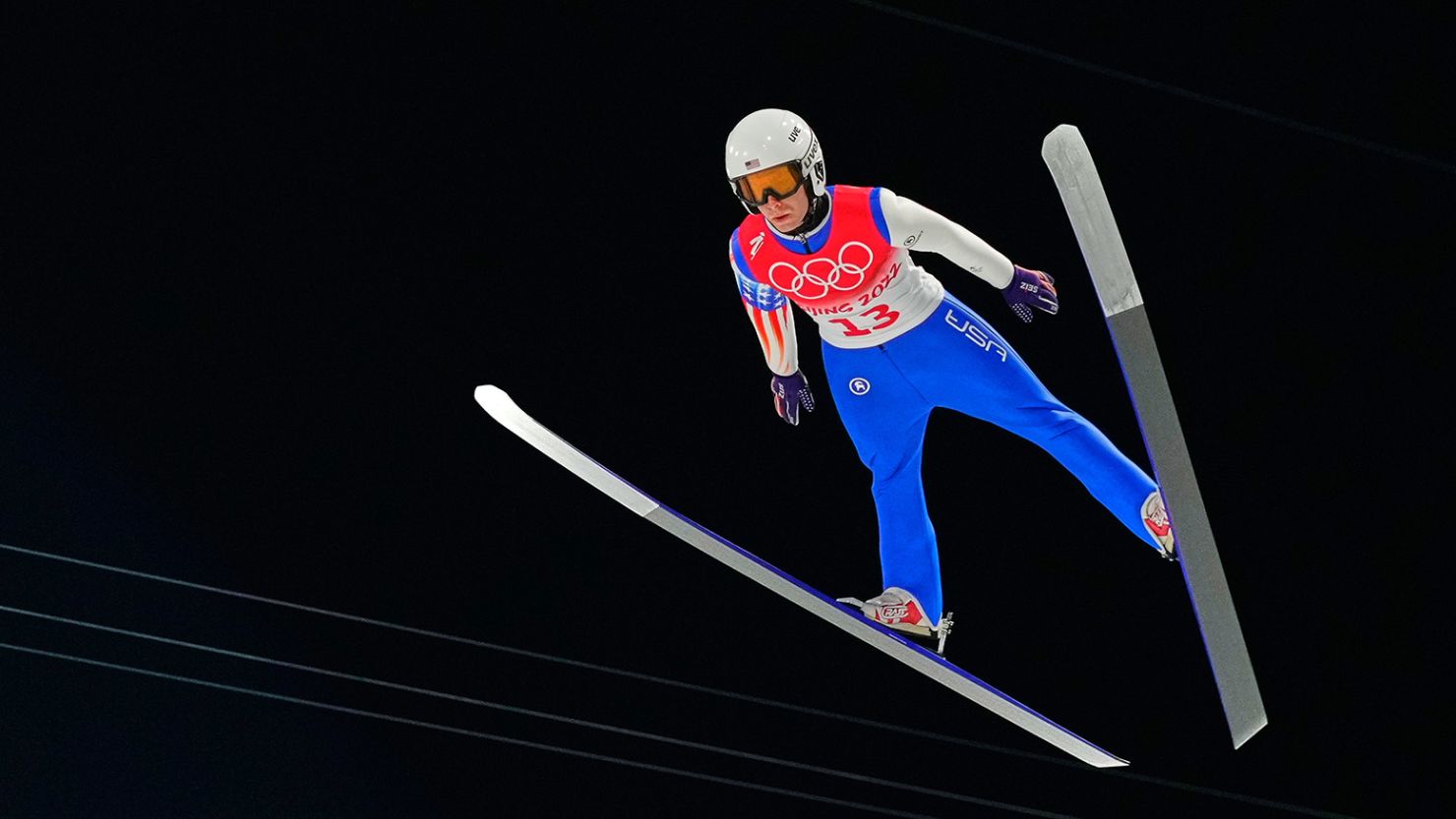 Patrick Gasienica, pictured ski jumping at the Beijing 2022 Winter Olympic Games, has died at the age of 24. 