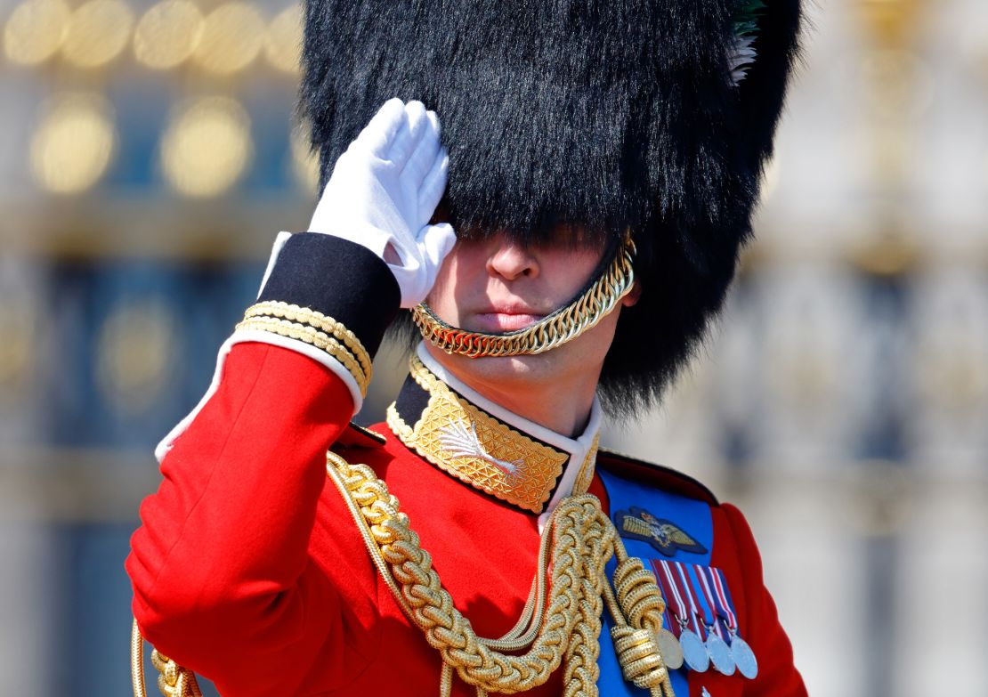 Prince William carries out what's known as The Colonel's Review -- his first since becoming Colonel of the Welsh Guards. 