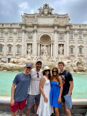 <strong>Exploring the world</strong>: Here's a recent photo of Tom, Kim and their three children in Rome, Italy. Their kids have inherited their love of exploring the world.