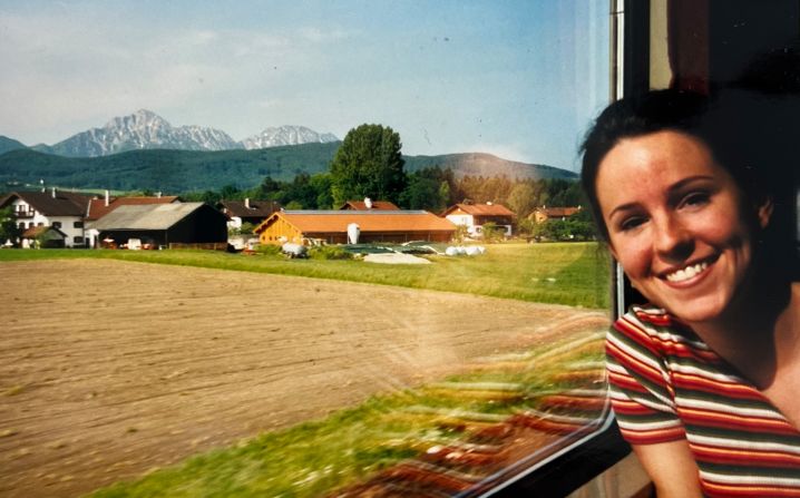 <strong>On the railway: </strong>Here's a photo of Kim on the train that summer. "I just wanted to have a good time, to see countries, meet people, explore," she recalls.