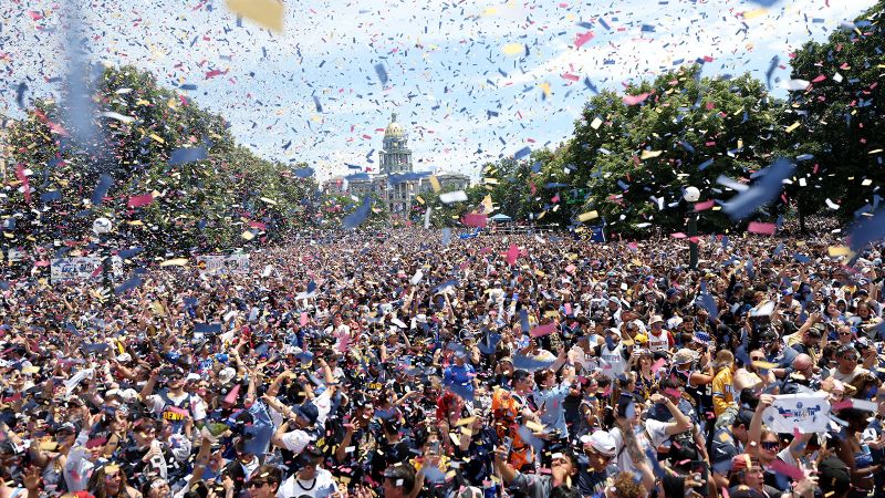 NextImg:2 people were shot in downtown Denver near the Nuggets victory parade route. A police officer was also hospitalized after being hit by a fire truck during the parade | CNN