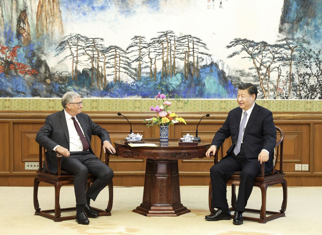 Microsoft co-founder Bill Gates meeting with Chinese leader Xi Jinping in Beijing on Friday.