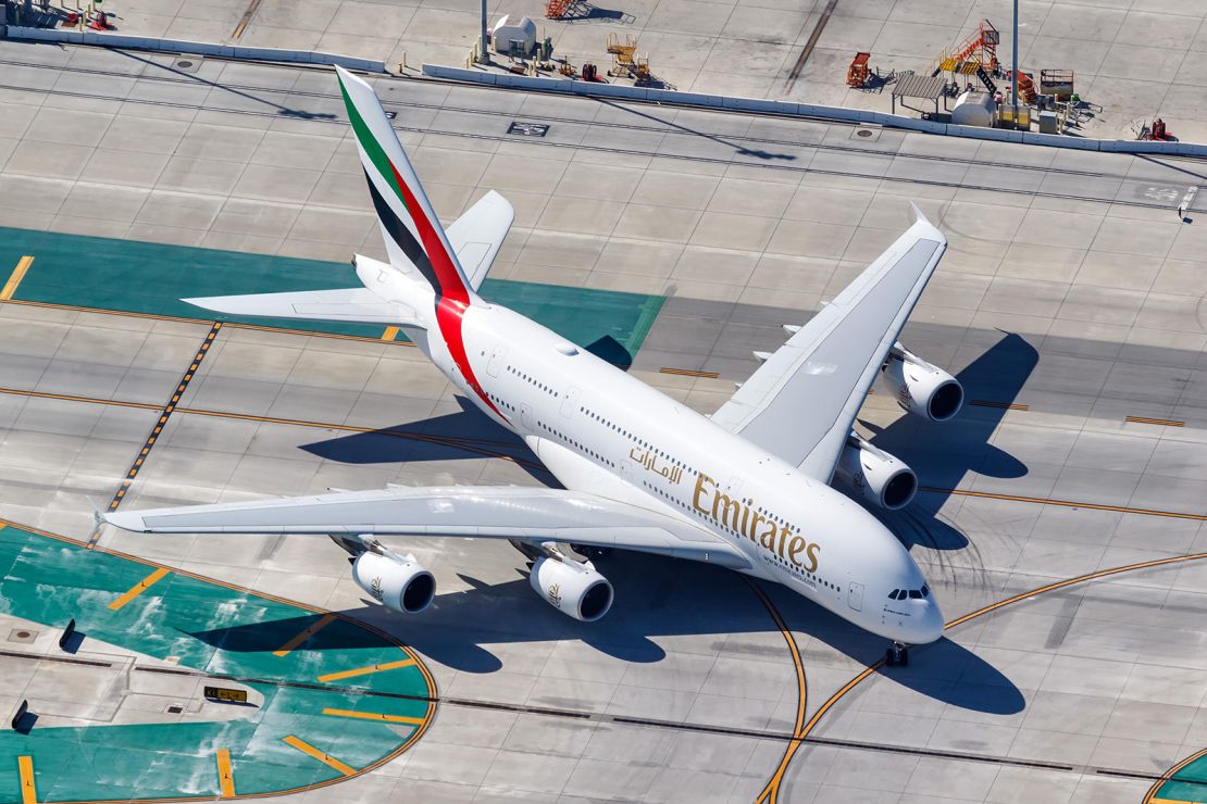 Mandatory Credit: Photo by Markus Mainka/imageBROKER/Shutterstock (13900348bf)
An Emirates Airbus A380-800 with registration number A6-EVL at Los Angeles Airport, USA
Various 23afafajaa