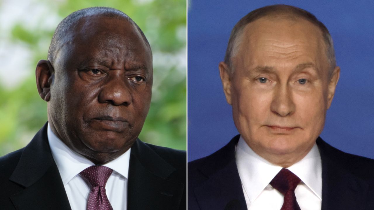 South African President Cyril Ramaphosa and Russian President Vladimir Putin