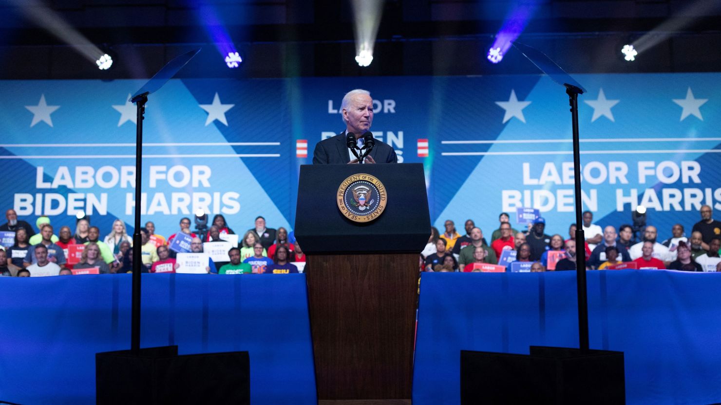 President Joe Biden speaks during a labor union event at the Pennsylvania Convention Center in Philadelphia on June 17, 2023.