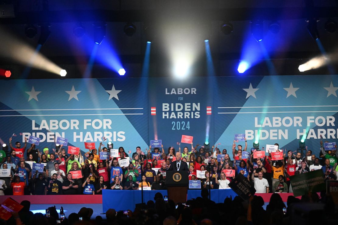 Biden adressess union workers on June 17, 2023 in Philadelphia, Pennsylvania.