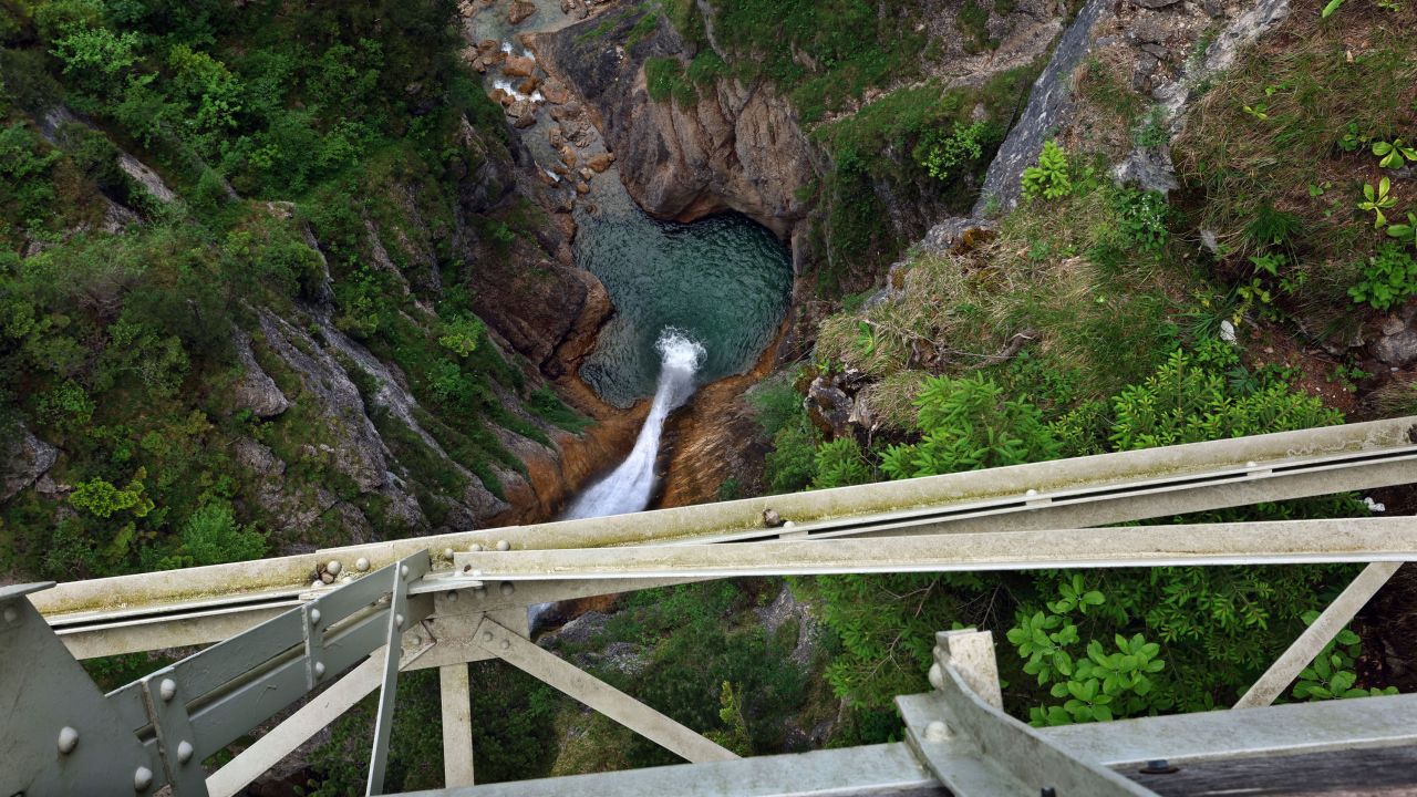 View from the Marienbruecke bridge into the Pollat gorge, near the Neuschwanstein castle, in Schwangau, Germany, on Friday.