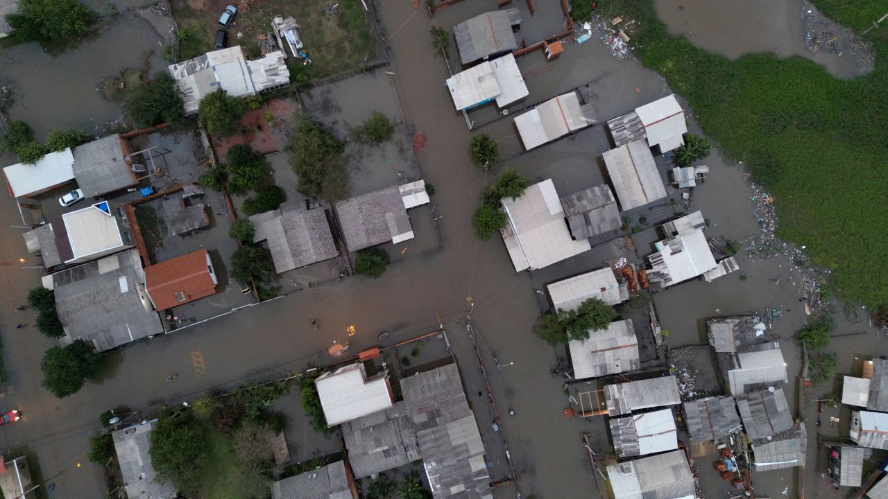 Damage and floods owed  to dense  rains aft  an extra-tropical cyclone, successful  Sao Leopoldo, Rio Grande bash  Sul state, Brazil connected  June 17, 2023. 