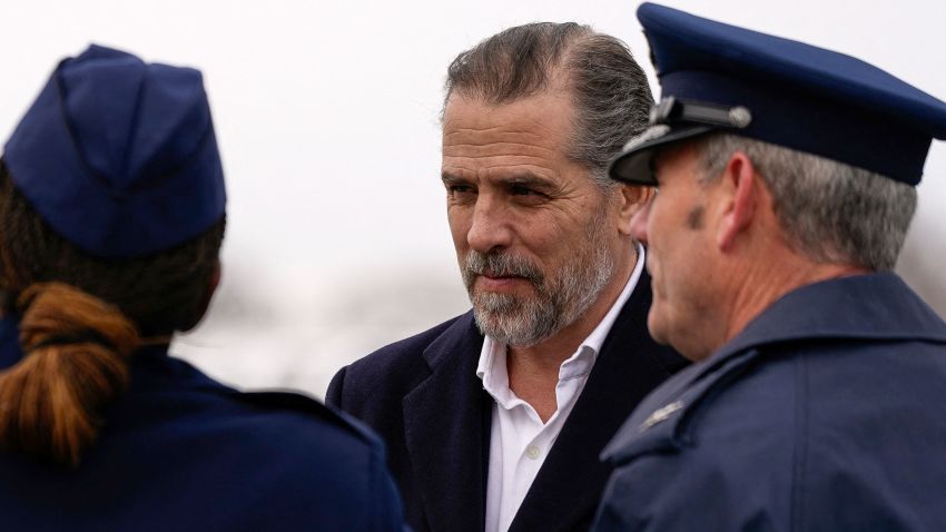 Hunter Biden arrives at at Hancock Field Air National Guard Base after disembarking from Air Force One with his father, U.S. President Joe Biden, in Syracuse, New York, on February 4, 2023.