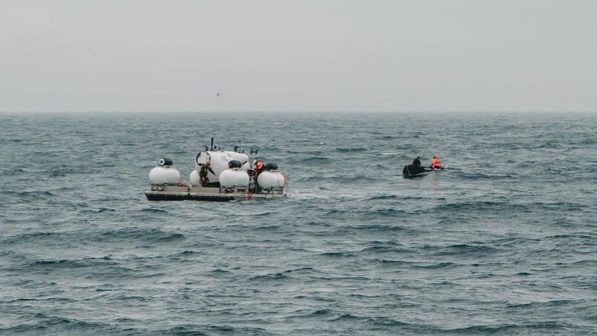 One of the individuals on the missing sub to the Titanic posted photos of it on Sunday before its launch. The photos were posted on a dive participant's business Instagram page.  They show the sub sitting in a cradle-like flotation device in the Atlantic Ocean.