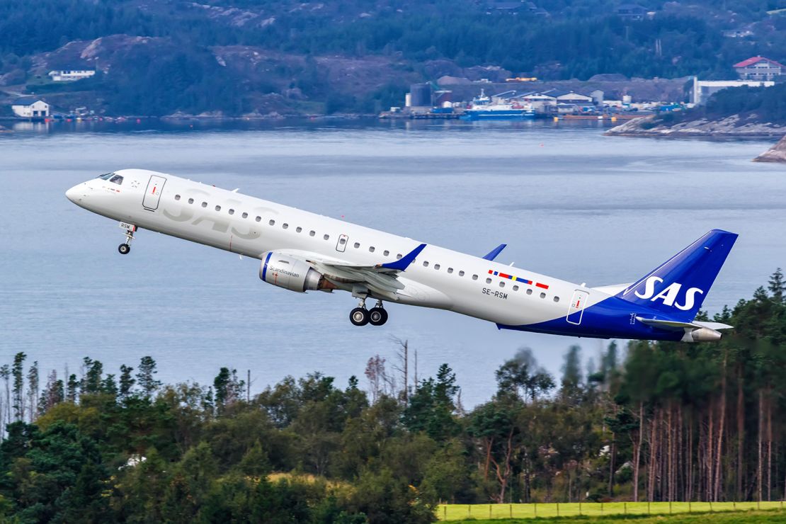 Mandatory Credit: Photo by Markus Mainka/imageBROKER/Shutterstock (13418930hz)
An Embraer 190 aircraft of SAS Scandinavian Airlines with the registration SE-RSM at Bergen Airport, Norway
Various 22ajcfbb