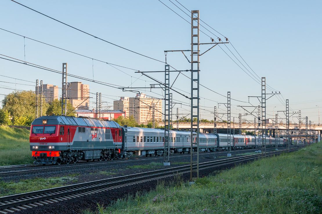 Another image from an amateur Russian trainspotting website appears to show Putin's train. Trainspotters say it doesn't appear in the timetables or Russian Railways systems. Photo credit: Obtained by CNN.