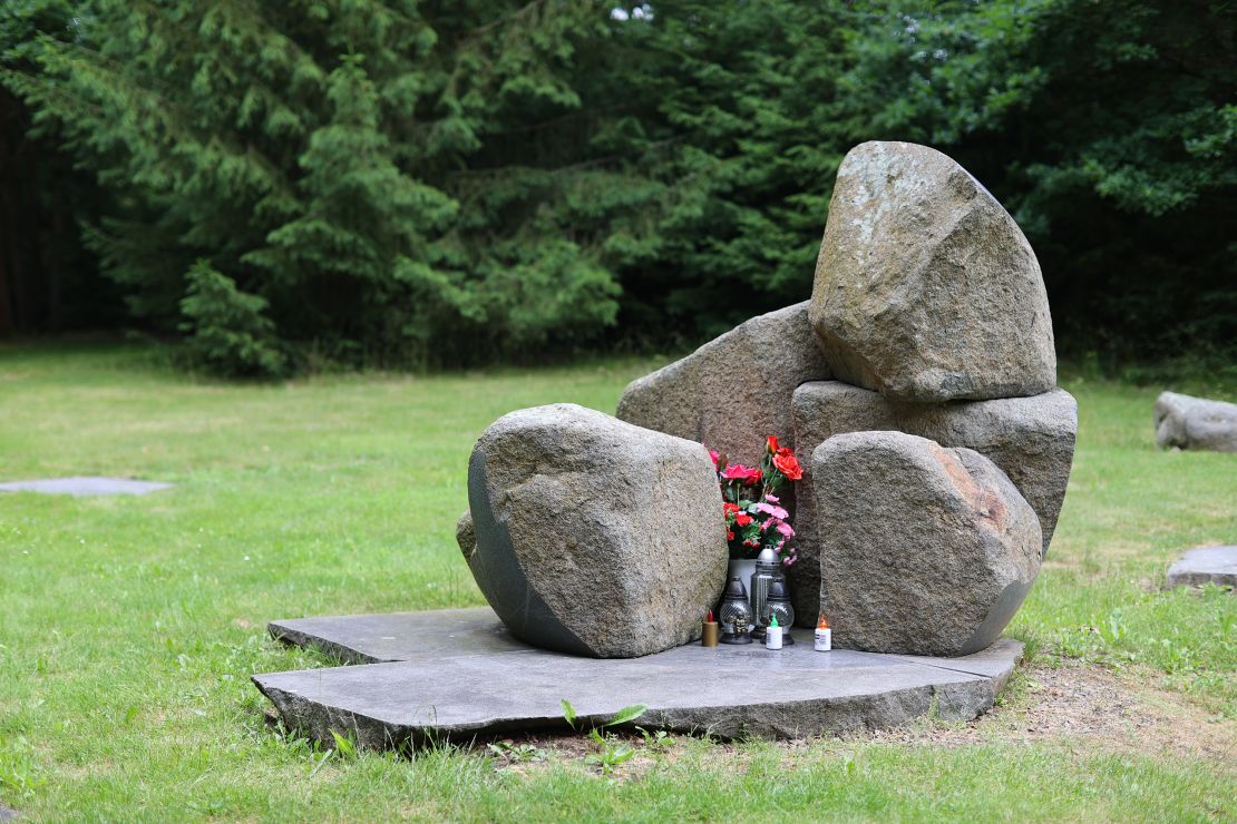 A modest memorial sculpture was unveiled near the camp's burial grounds in 1995.