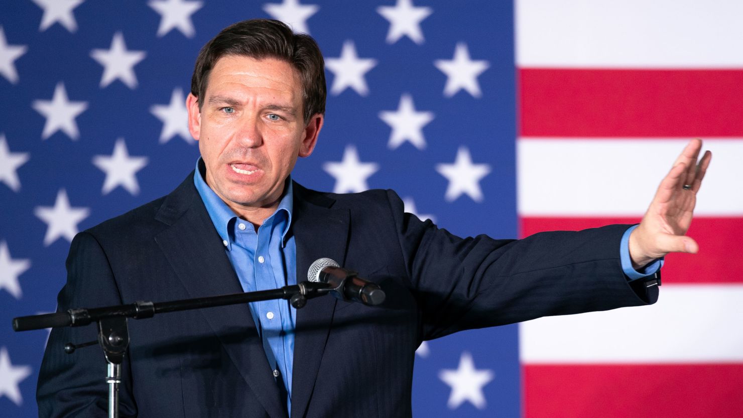 Presidential candidate and Florida Gov. Ron DeSantis speaks to a crowd on June 2, 2023 in Gilbert, South Carolina.