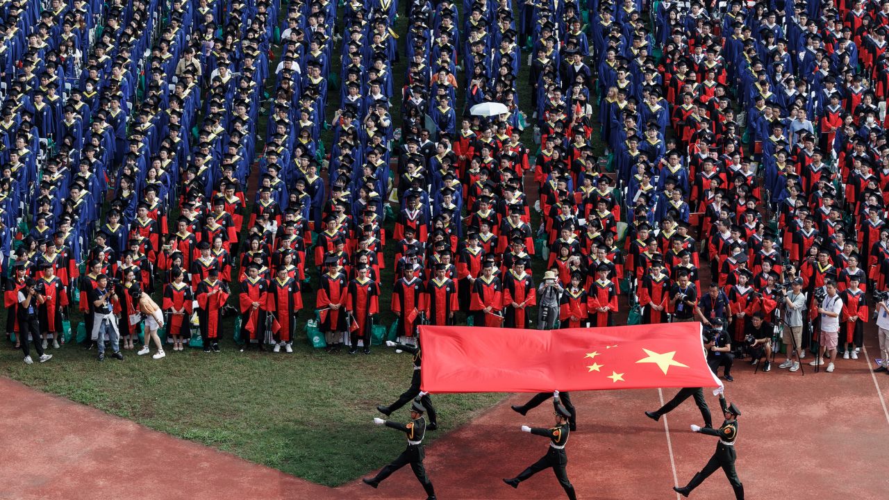Students at Wuhan University, China, during a graduation ceremony on June 20, 2023.