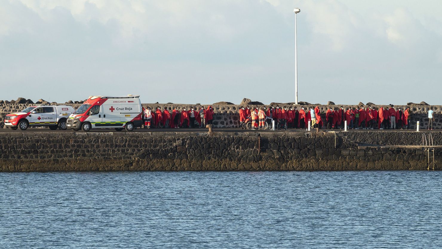 Another boat arrived at a port in Lanzarote, Canary Islands, on June 22, after being rescued at sea.