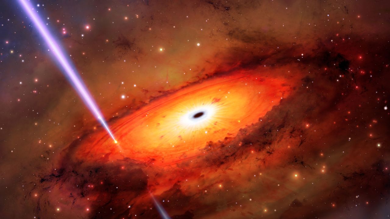Astronomers studying a powerful gamma-ray burst (GRB) with the International Gemini Observatory, operated by NSF's NOIRLab, may have observed a never-before-seen way to destroy a star. Unlike most GRBs, which are caused by exploding massive stars or the chance mergers of neutron stars, astronomers have concluded that this GRB came instead from the collision of stars or stellar remnants in the jam-packed environment surrounding a supermassive black hole at the core of an ancient galaxy.