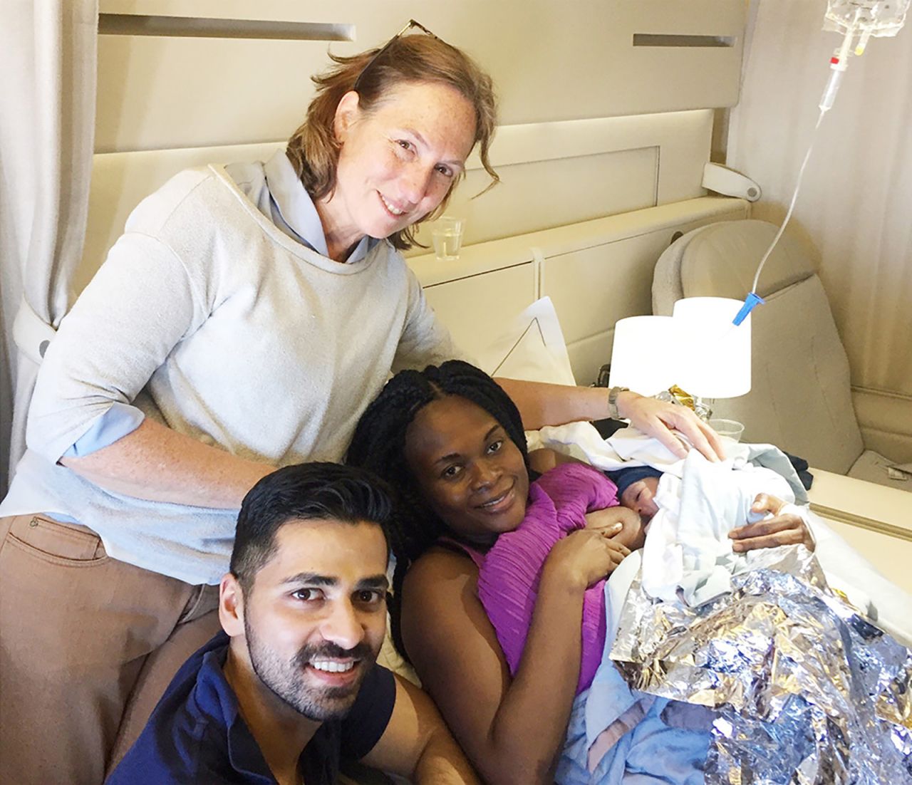 Dr. Hemal was seated next to French pediatrician, Dr. Susan Shepherd, and together they delivered a healthy baby boy.
