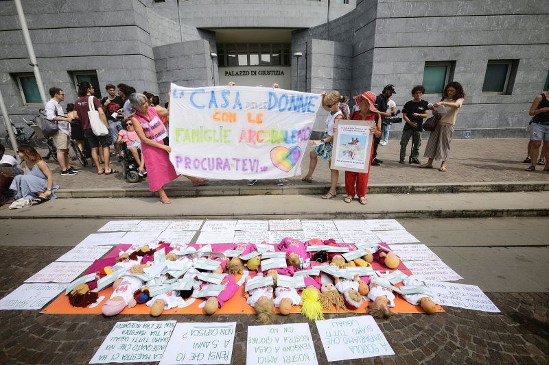 Italian women protest prosecutors call to erase lesbian mothers name from birth certificate