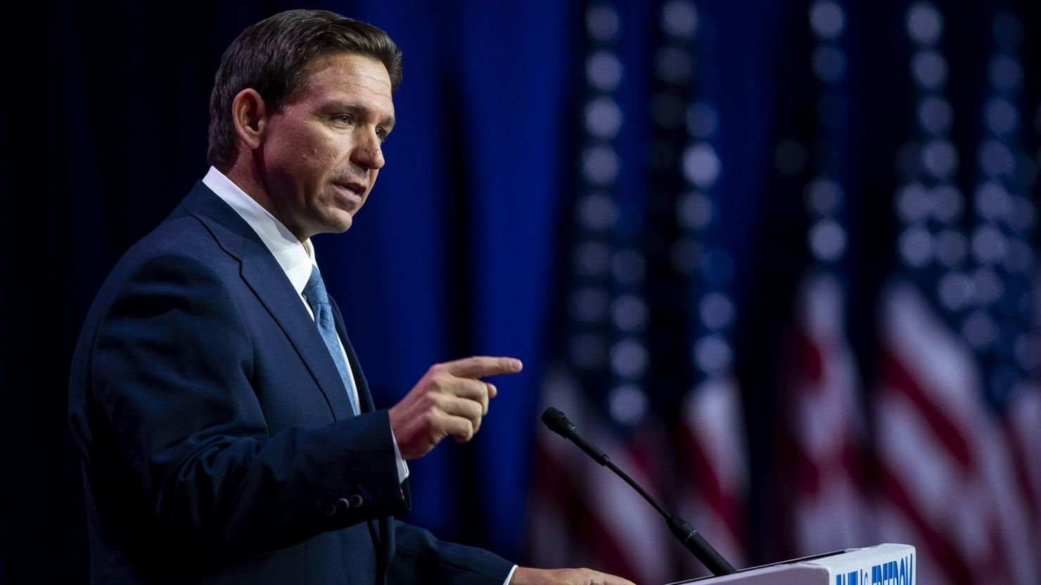 Florida Gov. Ron DeSantis speaks during the Faith and Freedom Coalition's policy conference in Washington, DC, on June 23, 2023.